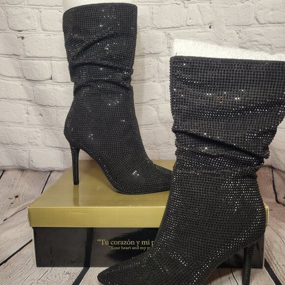 Thalia Sodi Rhinestone Raquell Pointed Toe Stiletto Boot - Picture 8 of 11